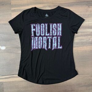 Disney Women's The Haunted Mansion Foolish Mortals Black T-shirt Size XS